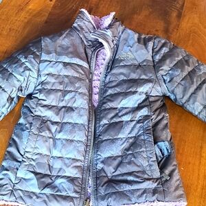 Girls very good used north face reversible jacket
